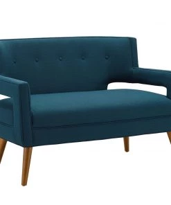 Modway Sheer Upholstered Fabric Loveseat Azure Loveseats
