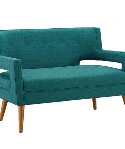 Modway Sheer Upholstered Fabric Loveseat Teal