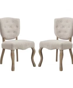 Modway Dining Chairs Array Dining Side Chair Set Of 2 Beige