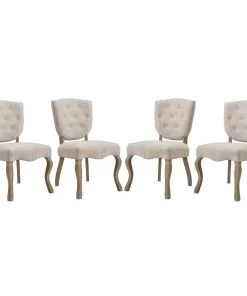 Modway Array Dining Side Chair Set Of 4 Beige Dining Chairs