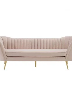 Modway SOFAS Opportunity Vertical Channel Tufted Curved Performance Velvet Sofa Pink
