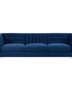 Modway Ingenuity Channel Tufted Performance Velvet Sofa Navy