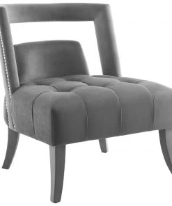 Modway Honor Accent Lounge Performance Velvet Armchair Gray