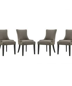 Modway Marquis Dining Chair Fabric Set Of 4 Granite