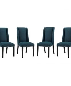 Modway Dining Chairs Baron Dining Chair Fabric Set Of 4 Azure