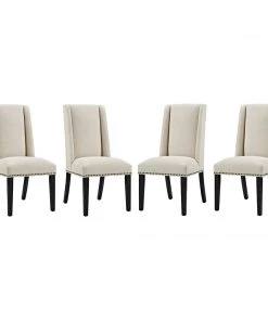 Modway Baron Dining Chair Fabric Set Of 4 Beige