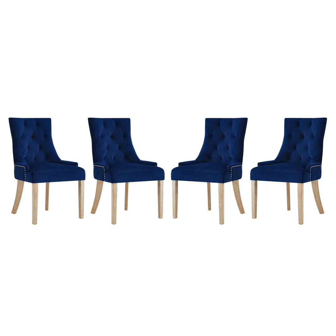 Modway Pose Dining Chair Performance Velvet Set Of 4 Navy Dining Chairs 5 Modway Pose Dining Chair Performance Velvet Set Of 4 Navy Dining Chairs