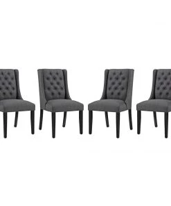Modway Baronet Dining Chair Fabric Set Of 4 Gray 9 Modway Baronet Dining Chair Fabric Set Of 4 Gray
