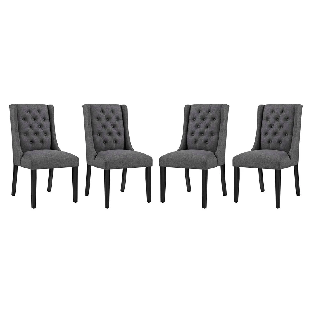 Modway Baronet Dining Chair Fabric Set Of 4 Gray 5 Modway Baronet Dining Chair Fabric Set Of 4 Gray