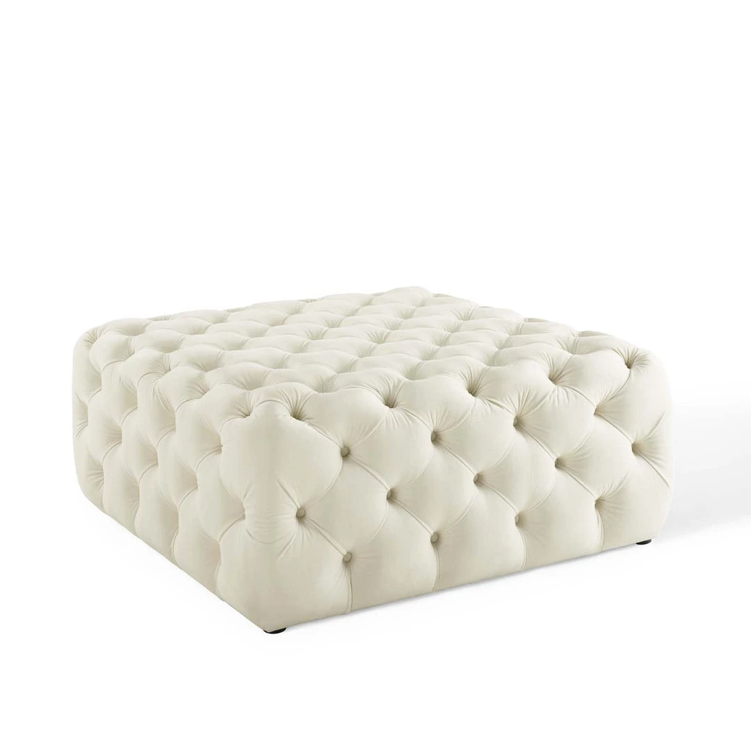 Modway Amour Tufted Button Large Square Performance Velvet Ottoman Ivory 8 Modway Amour Tufted Button Large Square Performance Velvet Ottoman Ivory