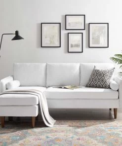 Modway Sectionals Revive Upholstered Right Or Left Sectional Sofa White