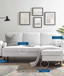 Modway Sectionals Revive Upholstered Right Or Left Sectional Sofa White