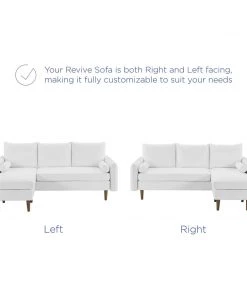 Modway Sectionals Revive Upholstered Right Or Left Sectional Sofa White