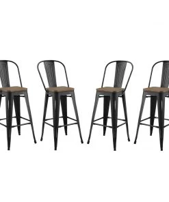 Modway Promenade Bar Stool Set Of 4 White