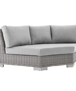Modway Conway Sunbrella® Outdoor Patio Wicker Rattan Round Corner Chair Light Gray Gray 17 Modway Conway Sunbrella® Outdoor Patio Wicker Rattan Round Corner Chair Light Gray Gray