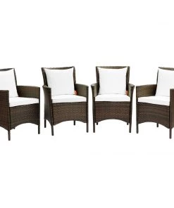 Modway Armchair Sets Conduit Outdoor Patio Wicker Rattan Dining Armchair Set Of 4 Brown White 7 Modway Armchair Sets Conduit Outdoor Patio Wicker Rattan Dining Armchair Set Of 4 Brown White