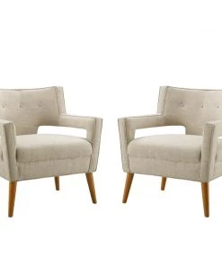 Modway Armchairs Sheer Upholstered Fabric Armchair Set Of 2 Sand 9 Modway Armchairs Sheer Upholstered Fabric Armchair Set Of 2 Sand