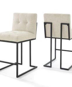 Modway Stools Privy Black Stainless Steel Fabric Counter Stool Set Of 2 Black Beige 9 Modway Stools Privy Black Stainless Steel Fabric Counter Stool Set Of 2 Black Beige