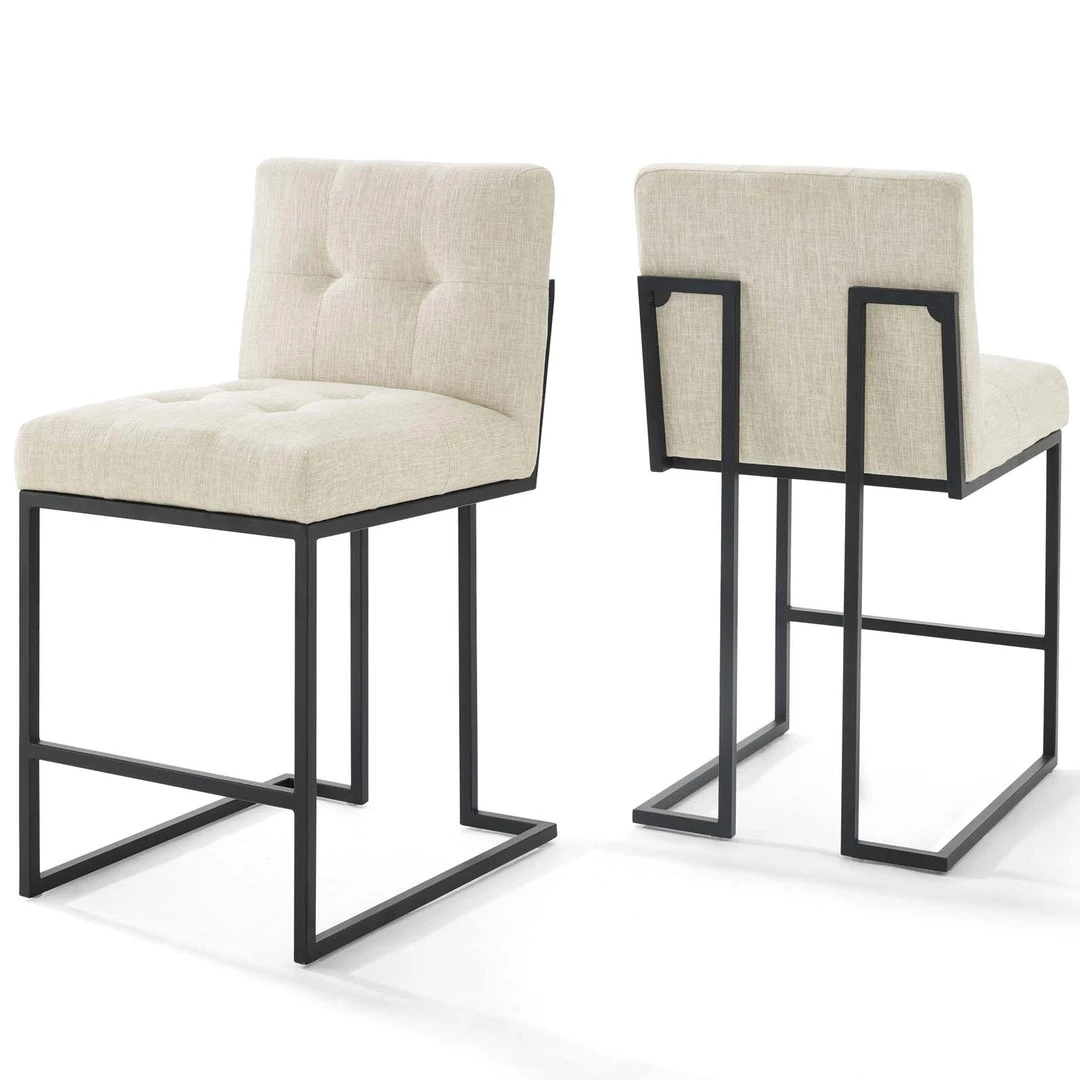 Modway Stools Privy Black Stainless Steel Fabric Counter Stool Set Of 2 Black Beige 5 Modway Stools Privy Black Stainless Steel Fabric Counter Stool Set Of 2 Black Beige