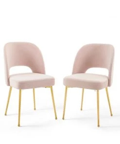 Modway Dining Chairs Rouse Dining Room Side Chair Set Of 2 Pink