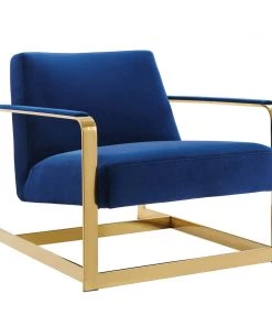 Modway Seg Performance Velvet Accent Chair Gold Navy