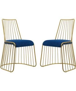Modway Rivulet Gold Stainless Steel Performance Velvet Dining Chair Set Of 2 Gold Navy 9 Modway Rivulet Gold Stainless Steel Performance Velvet Dining Chair Set Of 2 Gold Navy