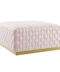 Modway Florence Square Performance Velvet Ottoman Pink Ottomans