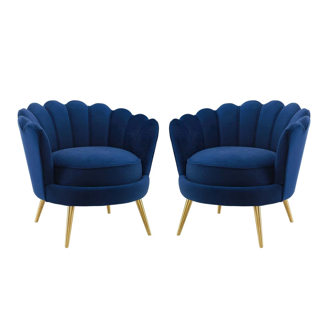 Modway Admire Accent Armchair Performance Velvet Set Of 2 Navy 7 Modway Admire Accent Armchair Performance Velvet Set Of 2 Navy