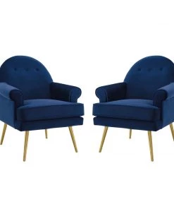 Modway Revive Armchair Performance Velvet Set Of 2 Navy Armchairs 13 Modway Revive Armchair Performance Velvet Set Of 2 Navy Armchairs
