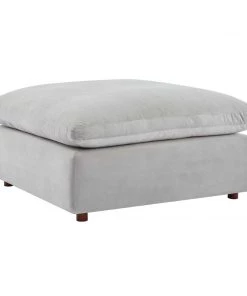 Modway Commix Down Filled Overstuffed Performance Velvet Ottoman Light Gray