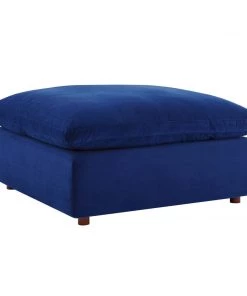 Modway Commix Down Filled Overstuffed Performance Velvet Ottoman Navy Ottomans
