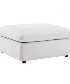Modway Commix Down Filled Overstuffed Performance Velvet Ottoman White Ottomans