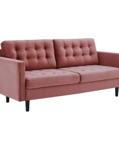 Modway Exalt Tufted Performance Velvet Sofa Dusty Rose