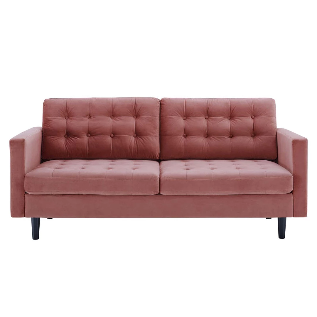 Modway Exalt Tufted Performance Velvet Sofa Dusty Rose 4 Modway Exalt Tufted Performance Velvet Sofa Dusty Rose