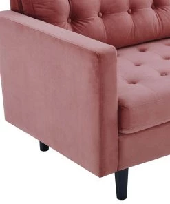 Modway Exalt Tufted Performance Velvet Sofa Dusty Rose 12 Modway Exalt Tufted Performance Velvet Sofa Dusty Rose