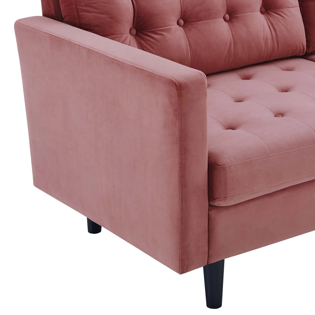 Modway Exalt Tufted Performance Velvet Sofa Dusty Rose 5 Modway Exalt Tufted Performance Velvet Sofa Dusty Rose