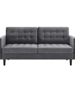 Modway Exalt Tufted Performance Velvet Sofa Gray SOFAS