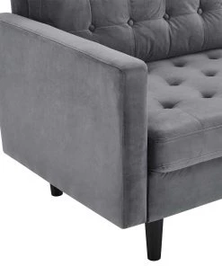 Modway Exalt Tufted Performance Velvet Sofa Gray SOFAS