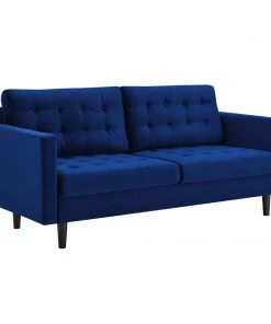 Modway SOFAS Exalt Tufted Performance Velvet Sofa Navy