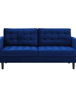 Modway SOFAS Exalt Tufted Performance Velvet Sofa Navy