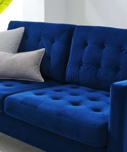 Modway SOFAS Exalt Tufted Performance Velvet Sofa Navy
