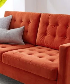 Modway Exalt Tufted Performance Velvet Sofa Orange