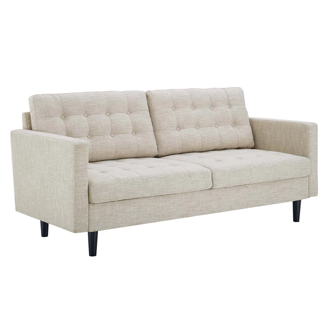 Modway Exalt Tufted Fabric Sofa Beige SOFAS 1 Modway Exalt Tufted Fabric Sofa Beige SOFAS