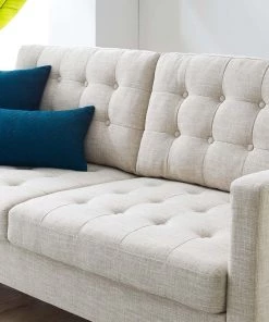 Modway Exalt Tufted Fabric Sofa Beige SOFAS 15 Modway Exalt Tufted Fabric Sofa Beige SOFAS