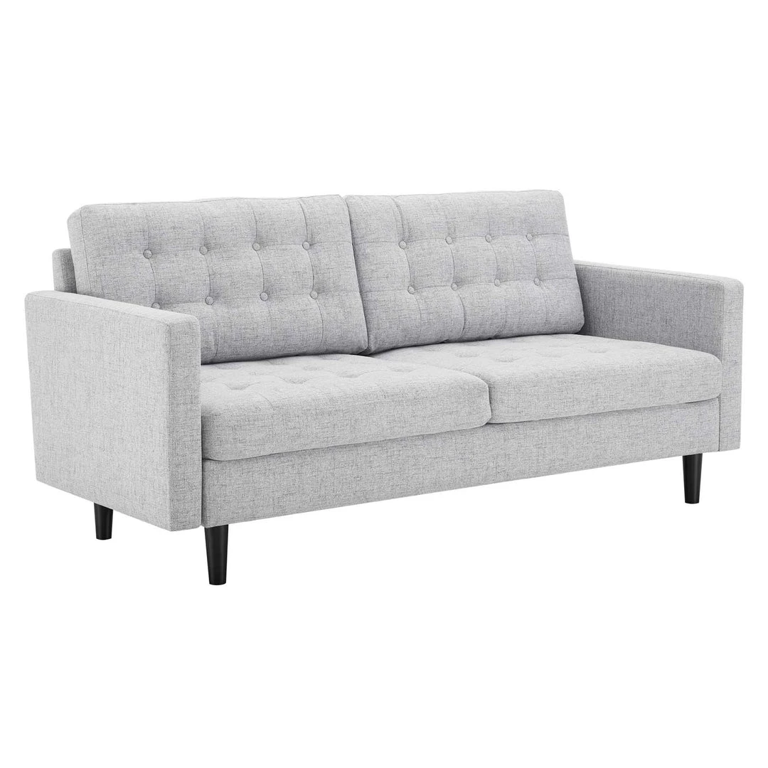 Modway Exalt Tufted Fabric Sofa Light Gray SOFAS 1 Modway Exalt Tufted Fabric Sofa Light Gray SOFAS