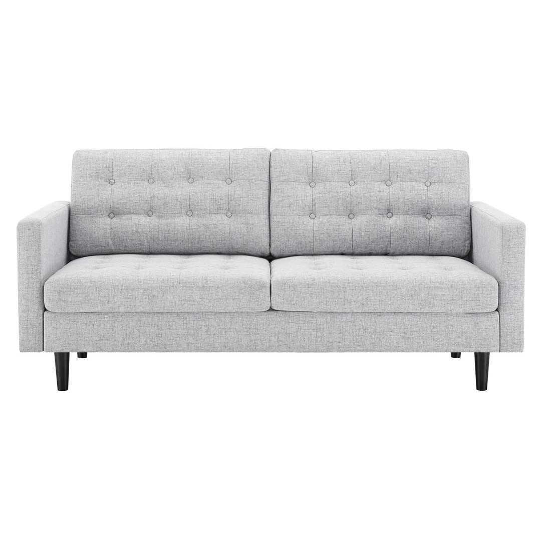 Modway Exalt Tufted Fabric Sofa Light Gray SOFAS 4 Modway Exalt Tufted Fabric Sofa Light Gray SOFAS
