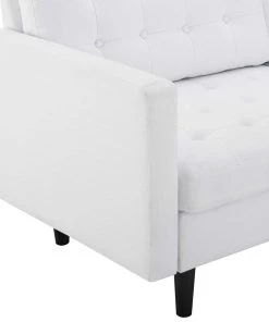 Modway Exalt Tufted Fabric Sofa White SOFAS