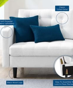 Modway Exalt Tufted Fabric Sofa White SOFAS