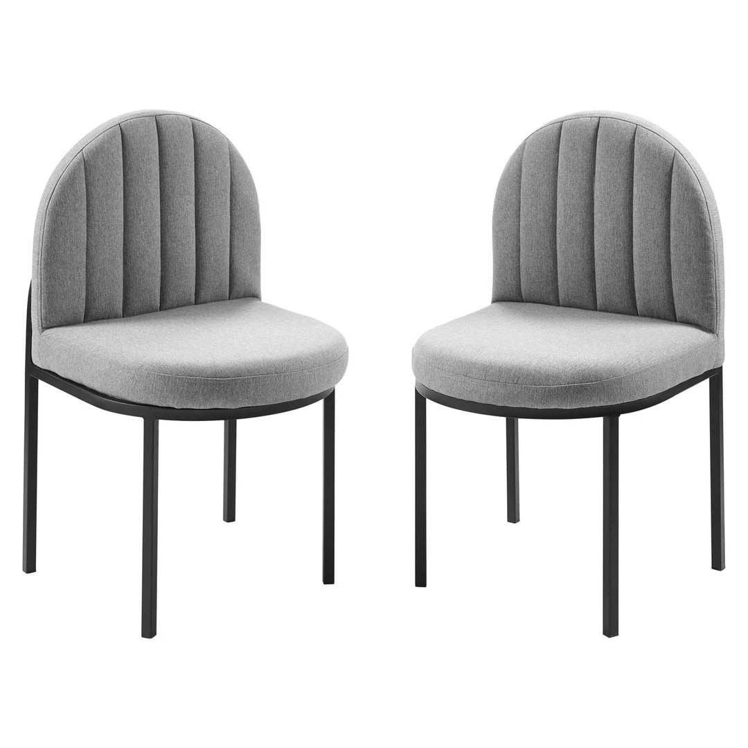 Modway Dining Chairs Isla Dining Side Chair Upholstered Fabric Set Of 2 Black Light Gray 8 Modway Dining Chairs Isla Dining Side Chair Upholstered Fabric Set Of 2 Black Light Gray