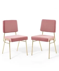 Modway Craft Dining Side Chair Performance Velvet Set Of 2 Gold Dusty Rose Dining Chairs 17 Modway Craft Dining Side Chair Performance Velvet Set Of 2 Gold Dusty Rose Dining Chairs
